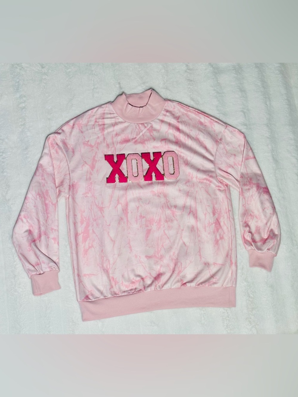 Pink Tie-Dye XOXO Pullover Sweatshirt